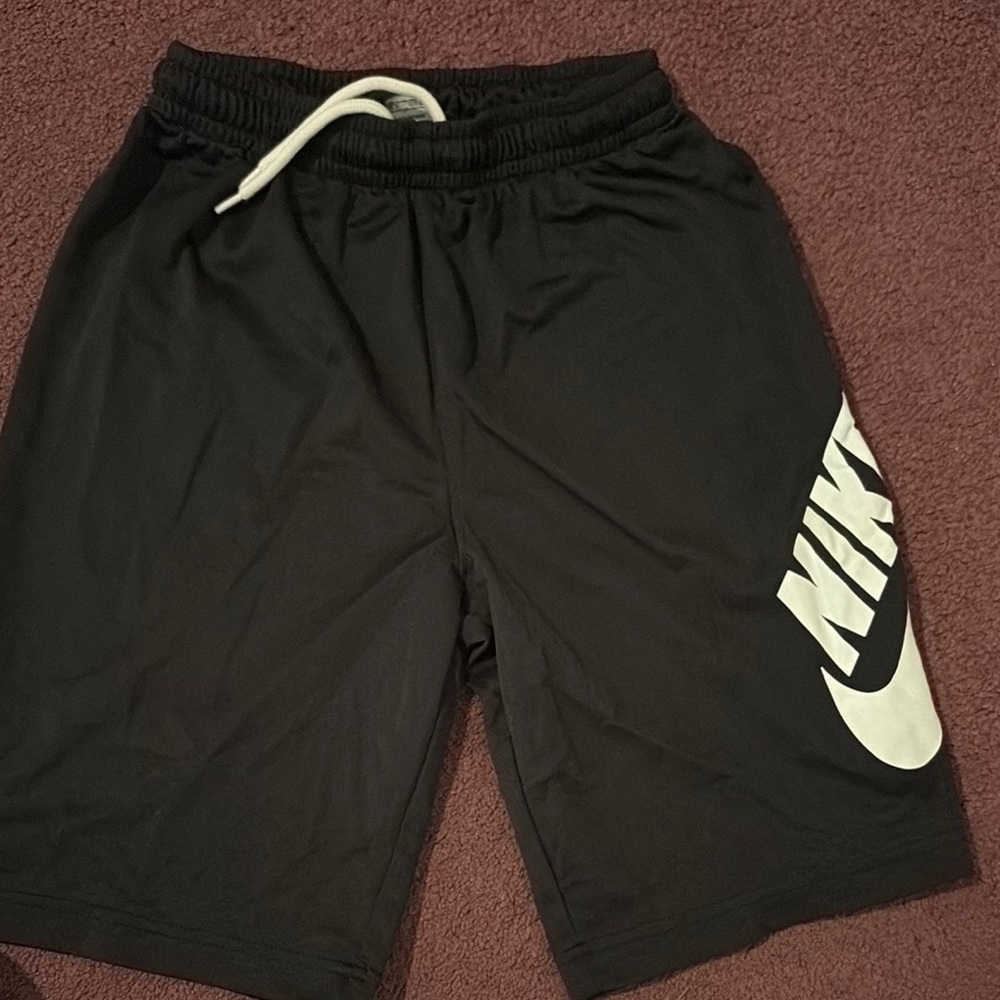 Nike Black and White Athletic Shorts with Elastic Waistband